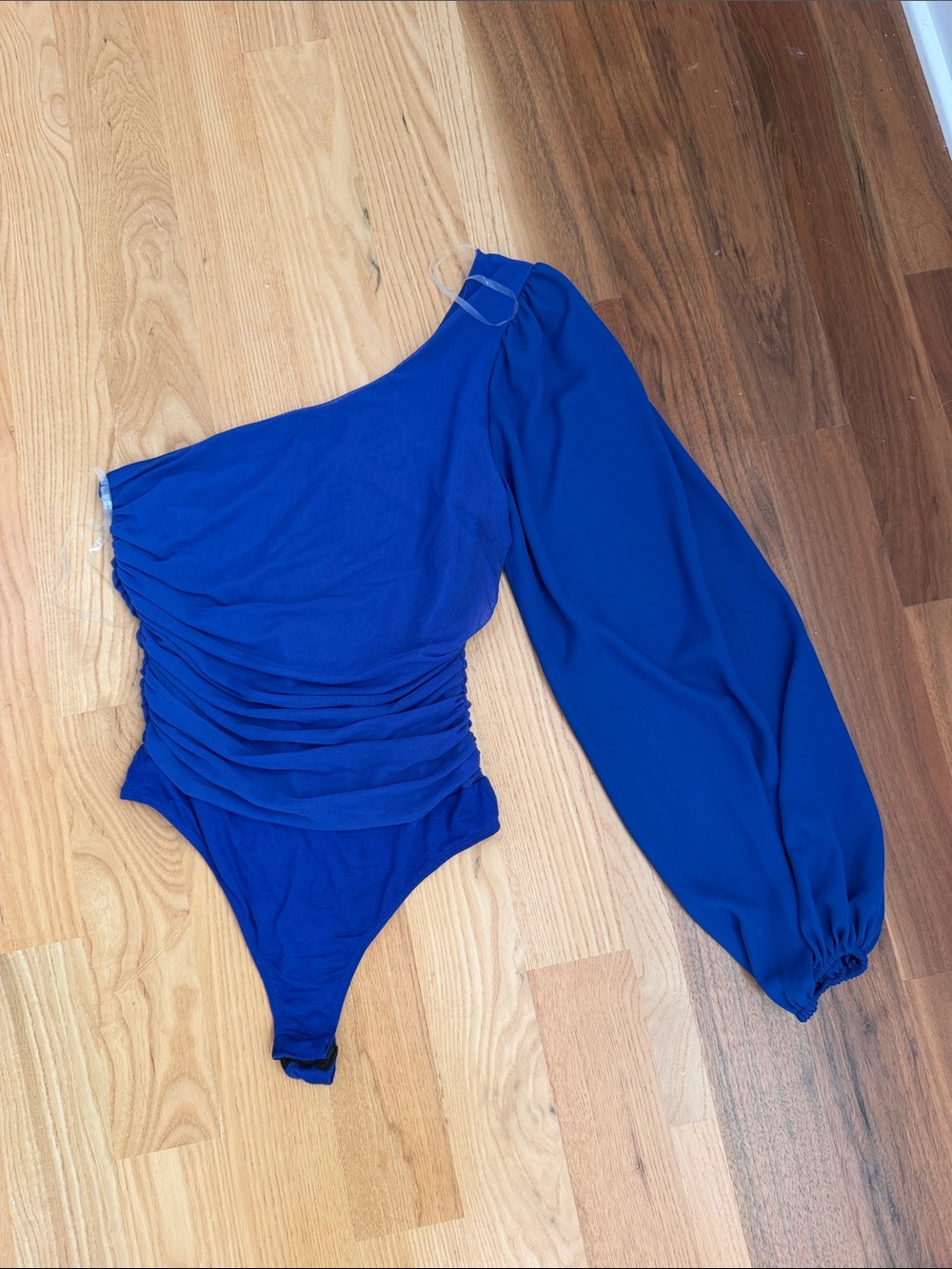Blue Blush Royal Blue One-Shoulder Long-Sleeve Women’s Bodysuit